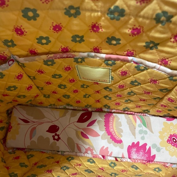 Lemon Hill Happy Colors Floral Quilted 3pc Set: Tote, Wallet & Cosmetic Case. - Picture 6 of 7